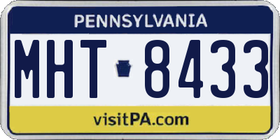PA license plate MHT8433