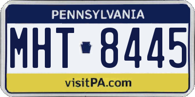 PA license plate MHT8445