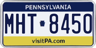 PA license plate MHT8450