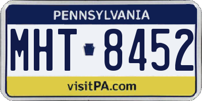 PA license plate MHT8452