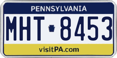 PA license plate MHT8453