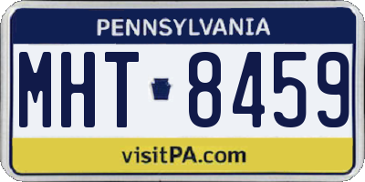 PA license plate MHT8459