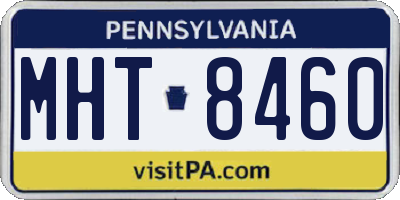 PA license plate MHT8460
