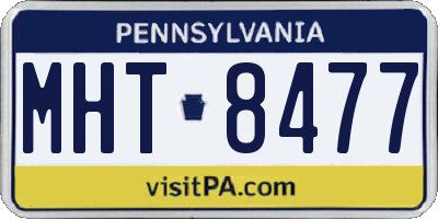 PA license plate MHT8477