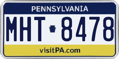 PA license plate MHT8478