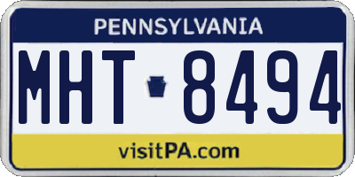 PA license plate MHT8494