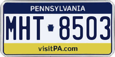 PA license plate MHT8503