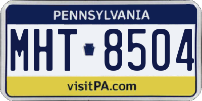 PA license plate MHT8504