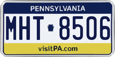 PA license plate MHT8506