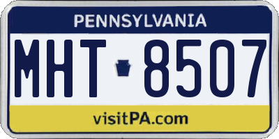 PA license plate MHT8507