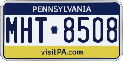 PA license plate MHT8508