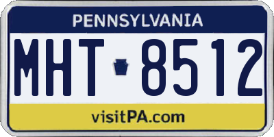 PA license plate MHT8512