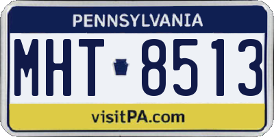 PA license plate MHT8513