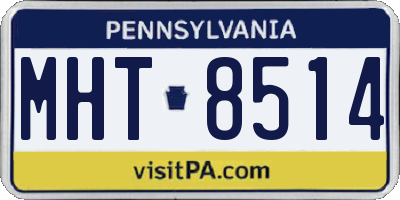 PA license plate MHT8514