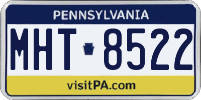 PA license plate MHT8522
