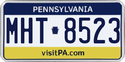 PA license plate MHT8523