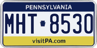 PA license plate MHT8530
