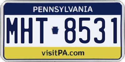 PA license plate MHT8531