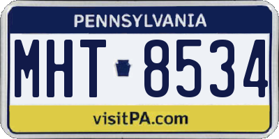 PA license plate MHT8534