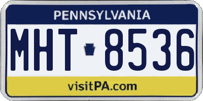 PA license plate MHT8536