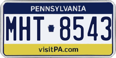PA license plate MHT8543