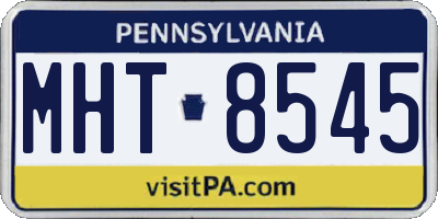 PA license plate MHT8545