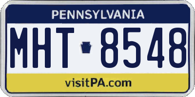 PA license plate MHT8548