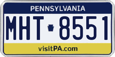 PA license plate MHT8551