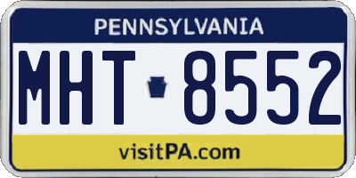 PA license plate MHT8552