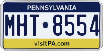 PA license plate MHT8554
