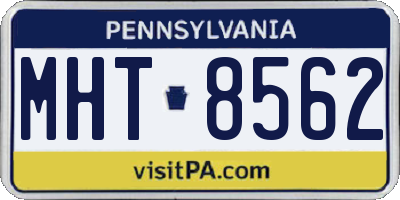 PA license plate MHT8562