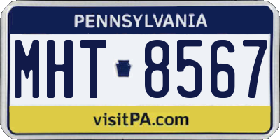 PA license plate MHT8567