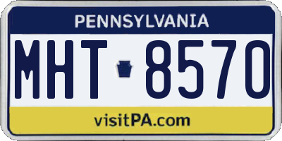 PA license plate MHT8570