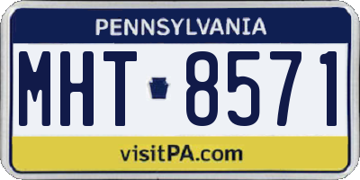 PA license plate MHT8571