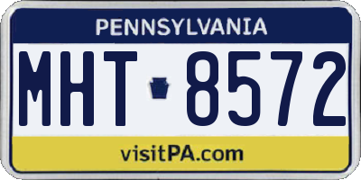 PA license plate MHT8572