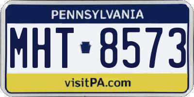 PA license plate MHT8573