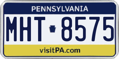 PA license plate MHT8575
