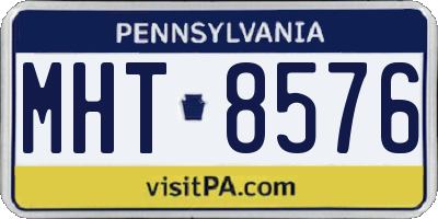 PA license plate MHT8576