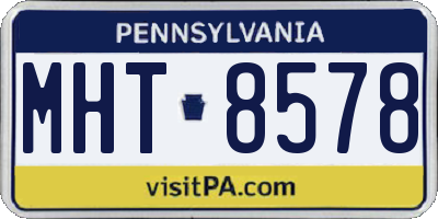 PA license plate MHT8578