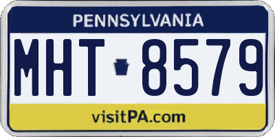 PA license plate MHT8579
