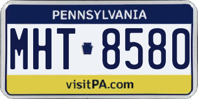 PA license plate MHT8580