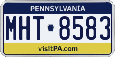PA license plate MHT8583