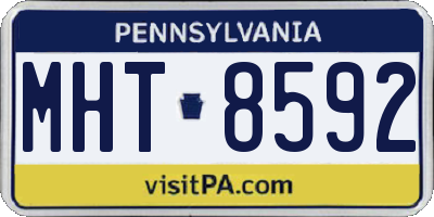 PA license plate MHT8592