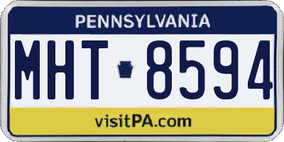 PA license plate MHT8594