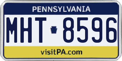 PA license plate MHT8596