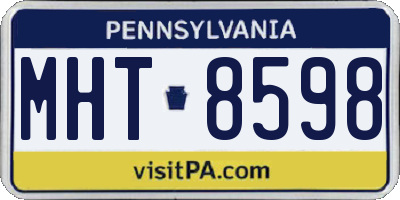 PA license plate MHT8598