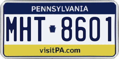 PA license plate MHT8601