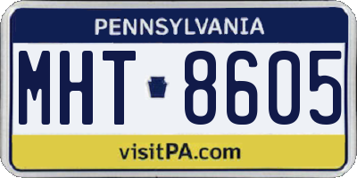 PA license plate MHT8605