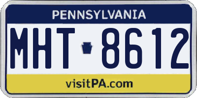 PA license plate MHT8612