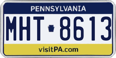 PA license plate MHT8613